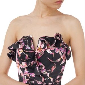 Amur Bevin Bustier Crop Top Plunge Neckline